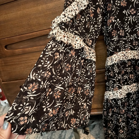 Ulla Johnson silk mini floral Black Dress size 4 NWOT - Picture 9 of 10